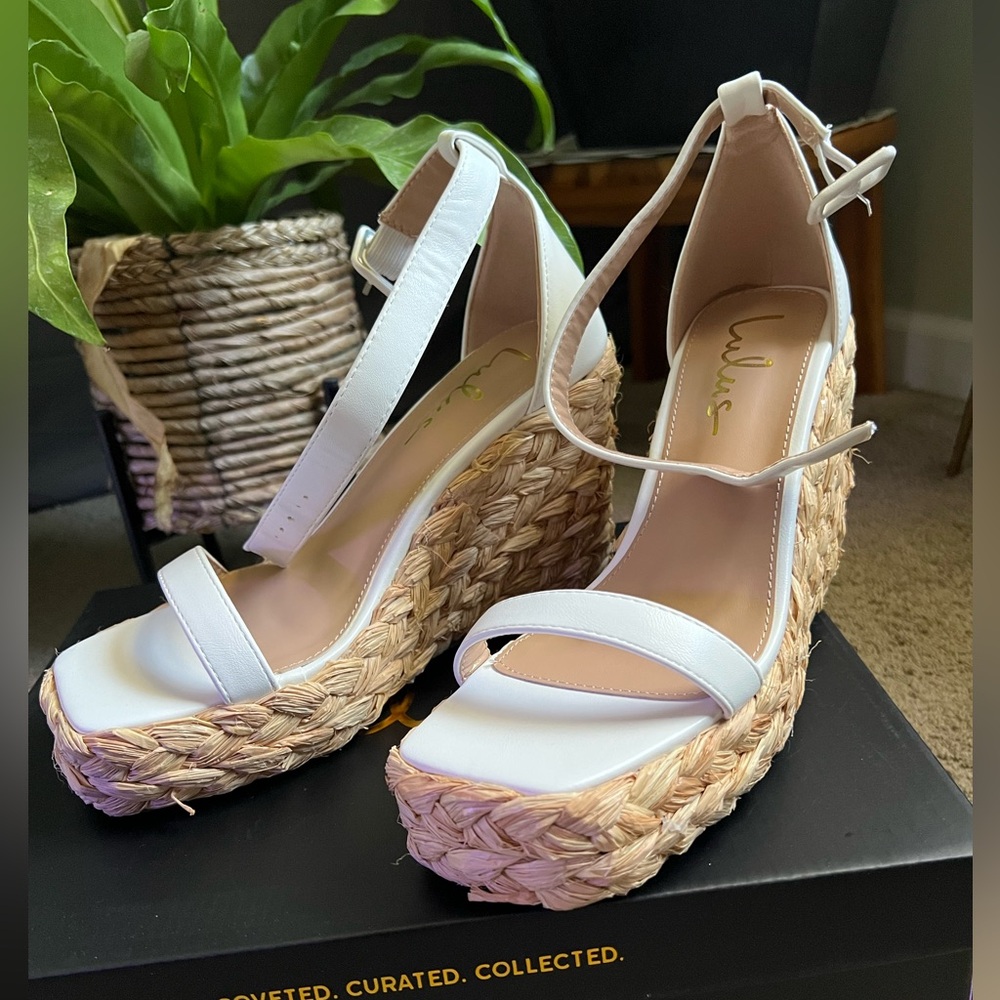 Lulus White Platform Wedge Sandal